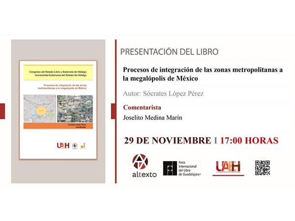 Presencia de la UAEH en el marco de la 35 edición de la Feria Internacional del Libro Guadalajara. Presentación Editorial virtual, Noviembre 2021 