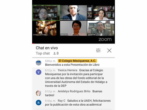 Presencia de la UAEH en el marco del Mes de la Lectura organizada por el Colegio Mexiquense A.C. Presentación Editorial Webinar. Abril 2020