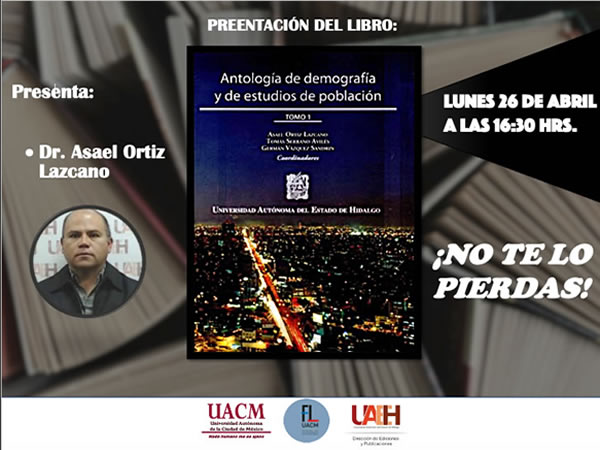 Presencia de la UAEH en el marco de la Feria virtual del Libro de la Universidad Autónoma de la Ciudad de México. Presentación Editorial virtual. Abril 2020