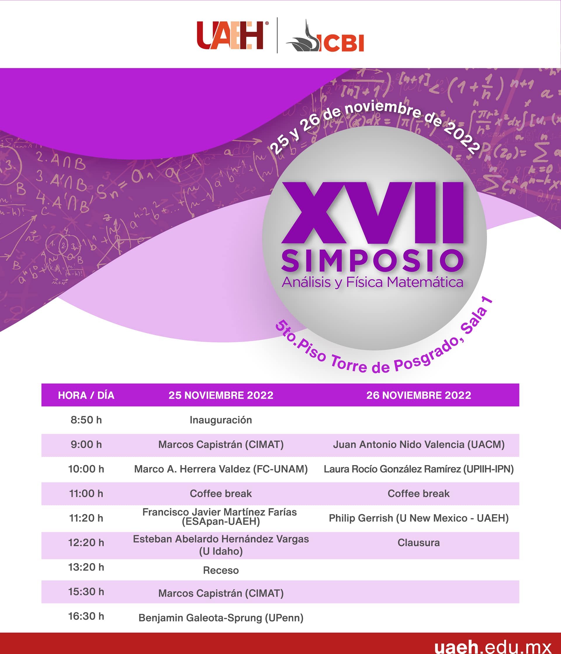 XVII Simposio Análisis y Física Matemática