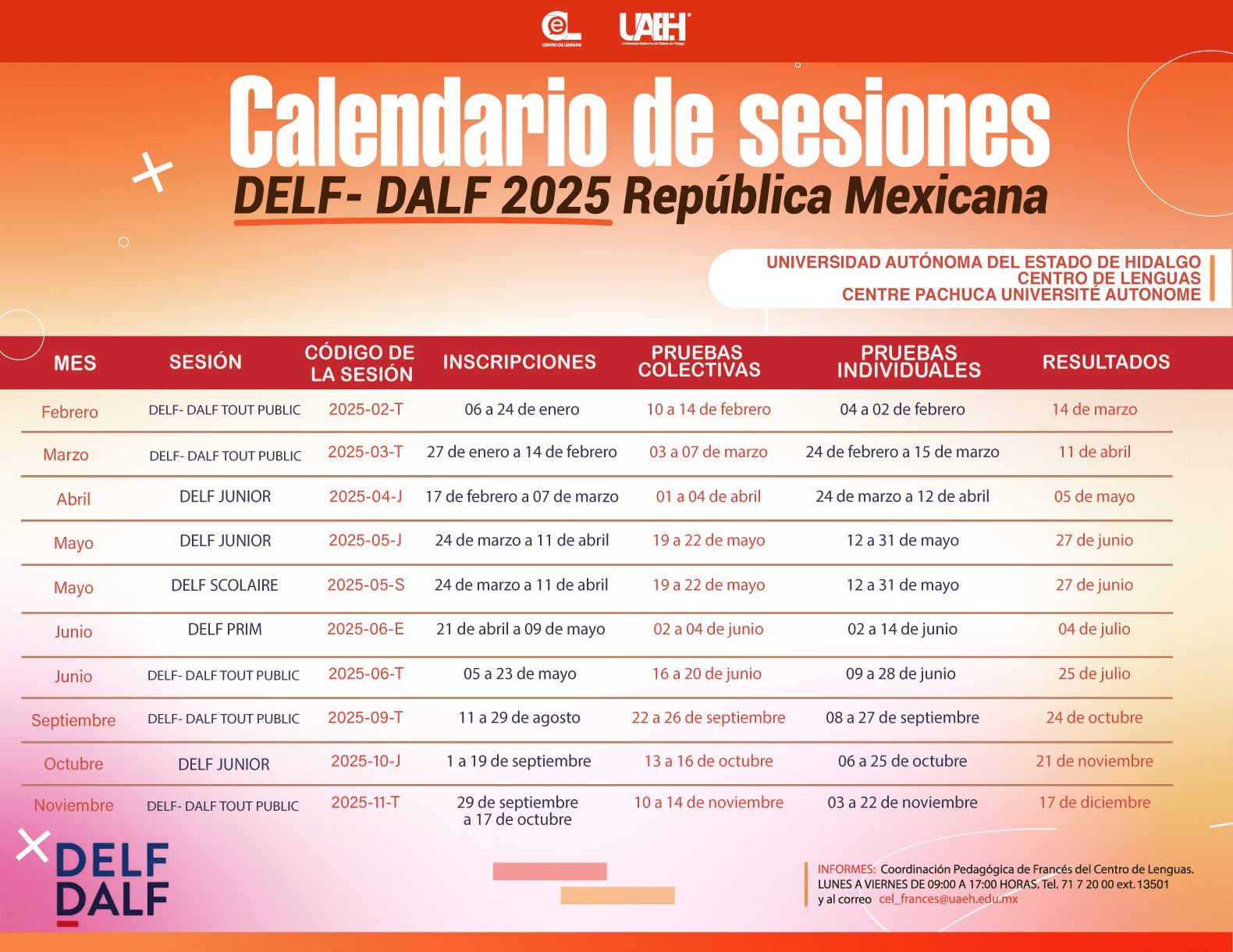 Calendario de exámenes