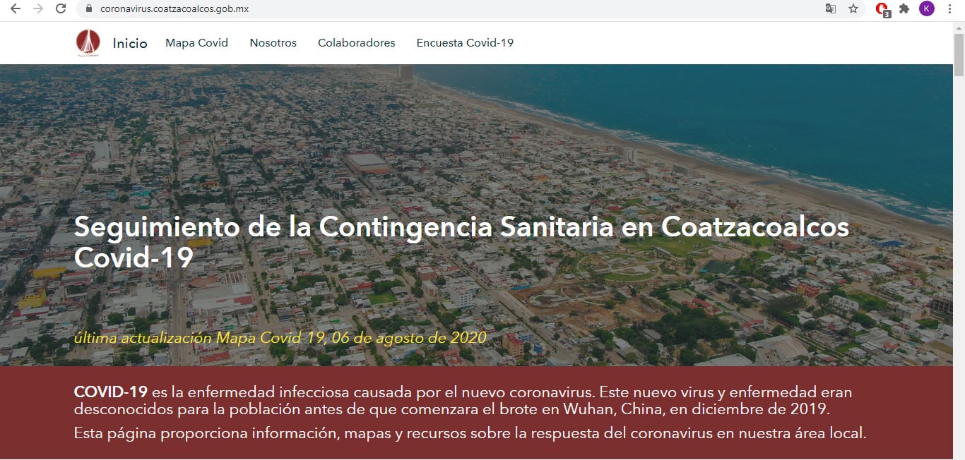 Seguimiento de la Contingencia Sanitaria en Coatzacoalcos Covid-19
