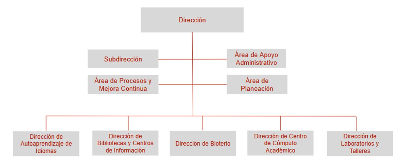 Organigrama de la Dirección de Servicios Académicos