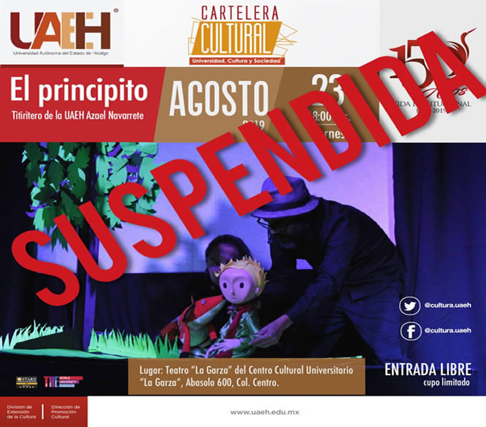  Función de “El Principito” del 23 de agosto, SUSPENDIDA 