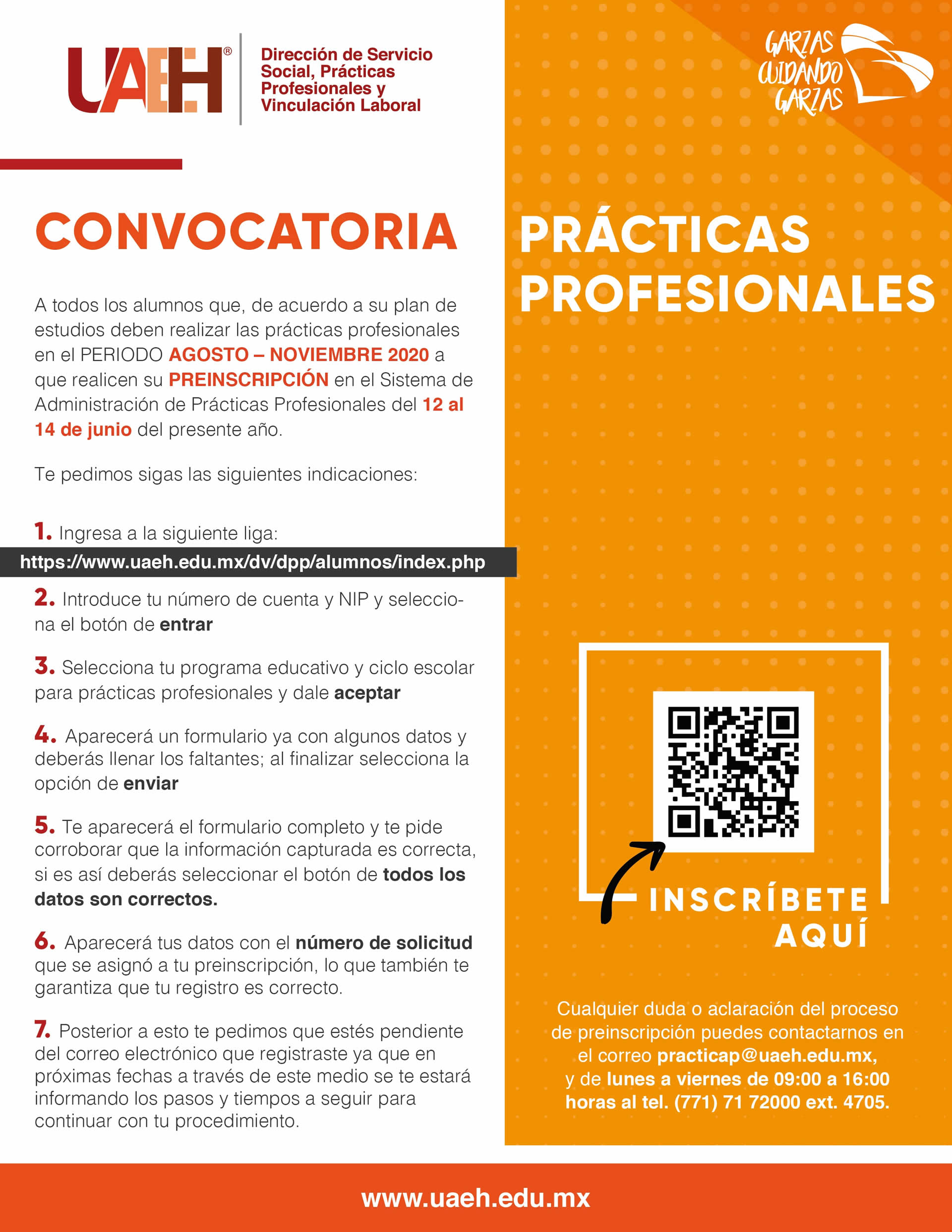 Convocatoria Convocatoria Prácticas Profesionales periodo agosto