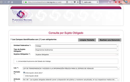 Descripción de acceso